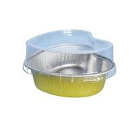 Lot de 50 moules à gâteaux en aluminium forme cœur avec couvercles, for décoration mariage Caissette Muffins Papier(Gold)
