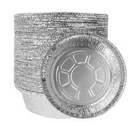 Lot de 50 moules pasteis de nata 15x4.5x12cm，Jetables en aluminium moules ronds，Moules à Gâteau Polyvalents pour Hachis Parmentier, Steak, Tartes, Quiches, Pâtisseries et Gâteaux