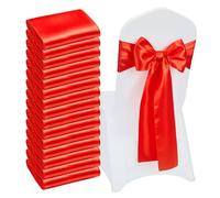 Lot De 50 N?Uds De Chaise En Satin Rouge Élégant-Duoku-17 X 275 Cm-Pour La Décoration De Mariages, Cérémonies