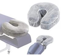 Lot de 50 Non Tissé Protege Têtière pour Table de Massage 36x33CM Jetable Couvre-Visage Housses D'appui-tête Pour Fente Nasale Coussin Facial Jetable pour Salons Beauté Spa Hôtels Tatouages Lash Bed