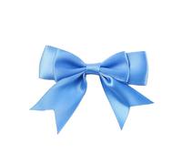 Lot de 50 nœuds de satin de 6 x 7 cm - Double nœud décoratif prêt à l'emploi - Pour bricolage, artisanat, mariage, Noël, Saint-Valentin, décoration de cartes, fabrication de cartes - Lac bleu