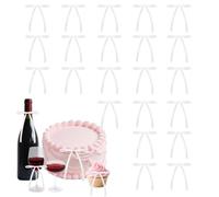 Lot de 50 nœuds en ruban satiné avec attache torsadée - 12 x 18 cm - Pour emballage cadeau, ballons, travaux manuels, papier d'emballage pour fête d'anniversaire, mariage, sacs à bonbons (blanc)