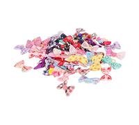 Lot de 50 Nœuds Papillon pour Chien, Accessoires de Toilettage Fête | Tissu polyester résistant, motif joyeux pour chien et chat, idéal anniversaire ou Noël