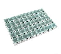 Lot de 50 organiseurs de pièces électroniques SMD avec couvercle à lèvres élastique et corps en plastique pour une utilisation quotidienne fiable en atelier (gris)