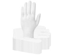 Lot de 50 paires de gants en coton pour mains sèches, cosmétiques, hydratation, eczéma et inspection de bijoux, gants lavables en coton blanc de taille moyenne pour homme et femme