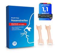 Lot de 50 pansements nasaux anti-ronflement pour une meilleure respiration pour le sport et le sommeil pour adultes et enfants | Bandes nasales couleur peau | Appareil respiratoire contre le