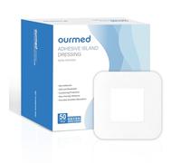 Lot de 50 pansements stériles auto-adhésifs stériles 10 x 10 cm avec forte adhérence, protège contre les coupures et les rayures, s'enlève sans douleur, emballage individuel