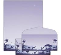 Lot de 50 papiers à en-tête de Noël avec enveloppes, étoile de Bethléem, papier d'impression par ordinateur, papier de papeterie pour notes, lettres au Père Noël, invitations, bureau, école, 21,6 x