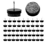 Lot de 50 patins en feutre pour chaises, patins en feutre avec clou, patins de meubles avec clous, patins en F pour chaise à vis, ronds, Ø 22 mm, patins de chaise à clouer pour stratifié, parquet