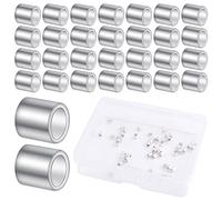 Lot de 50 perles à sertir en argent sterling de 2 mm avec boîte pour fabrication de bijoux