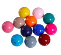 Lot de 50 perles acryliques multicolores, en plastique brillant, 14 mm, trou de 1,5 mm, pour le bricolage, les perles, la fabrication de bijoux, le bricolage, les perles à enfiler