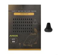 Lot de 50 perles d'arrêt de crochet pour pêche à la carpe avec émerillon compatible et utilisation de bas de ligne (blanc)