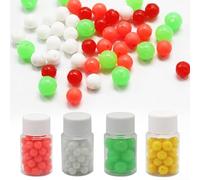 Lot de 50 perles de pêche rondes de 8 mm pour pêche à la carpe, appâts gréés, perles douces infusées de saveur, texture réaliste (vert flotteur)