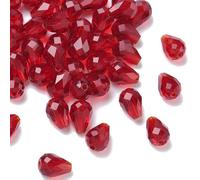 Lot de 50 perles d'espacement en verre imitation cristal autrichien transparent en forme de goutte d'eau K9 pour fabrication de boucles d'oreilles, bracelets, bijoux, loisirs créatifs, 6 x 8 mm