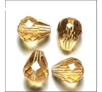 Lot de 50 perles d'espacement en verre imitation cristal autrichien transparent en forme de goutte d'eau K9 pour fabrication de boucles d'oreilles, bracelets, bijoux, loisirs créatifs, 6 x 8 mm