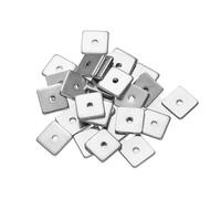 Lot de 50 perles d'espacement plates carrées en acier inoxydable de 4/5/6/8 mm for la fabrication de bracelets, d'accessoires et de bijoux(Steel color,8mm)