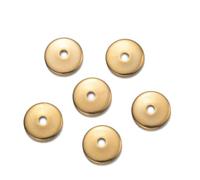 Lot de 50 perles d'espacement plates carrées en acier inoxydable de 4/5/6/8 mm for la fabrication de bracelets, d'accessoires et de bijoux(Gold,4mm)