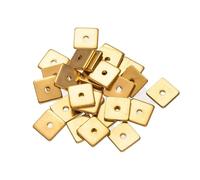 Lot de 50 perles d'espacement plates carrées en acier inoxydable de 4/5/6/8 mm for la fabrication de bracelets, d'accessoires et de bijoux(Golden,5mm)