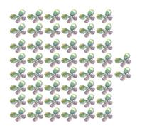 Lot de 50 perles en acrylique transparent en forme de papillon avec trou vertical pour la fabrication de bijoux en forme de papillon