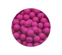 Lot De 50 Perles En Silicone 9/12/15mm,Pour La Fabrication De Bijoux,Bracelets,Sucette,Chaîne,Collier,Accessoires De Bijouterie - Type 50pcs Violet Red-12mm