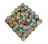 Lot de 50 perles en verre glacé écrasé avec trou pour enfilage facile de bijoux multicolores transparentes et translucides