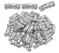 Lot de 50 perles intercalaires creuses incurvées en alliage tibétain à grand trou pour breloques européennes en cuir cordon fabrication de bijoux, trou : 5 mm
