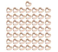 Lot de 50 perles intercalaires en forme de cœur CCB - Pendentifs creux - Accessoire de bijoux à double trou - Parfait pour les fournitures