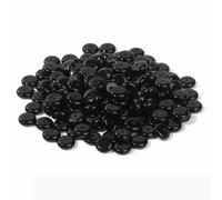 Lot de 50 perles intercalaires plates naturelles de 2 x 6 mm, en tranches polies, en cristaux, turquoises, agates, pour la fabrication de bijoux DIY (27, Obsidienne) - Environ 50 pièces