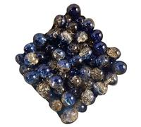 Lot de 50 perles rondes transparentes multicolores en verre texturé pour fabrication de colliers et bracelets faits à la main