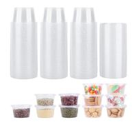 Lot de 50 Petit pot à Sauce en Plastique avec Couvercle, 100ml Contenants, Boîtes de Alimentaires, conservation bébé, Passe au Micro-ondes, Convient pour les Condiments, les