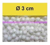 Lot de 50 petites boules polystyrène Styropor, diam. 3 cm/30 mm - haute densité de Styropor blanc EM