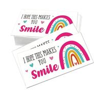 Lot de 50 petites cartes de remerciement - I Hope This Makes You Smile - Lot de 50 cartes de remerciement épaisses à séchage rapide pour les magasins en ligne et au détail, parfaites pour les