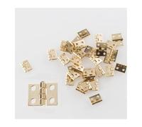 Lot de 50 petites charnières métalliques dorées for meubles miniatures de maison à l'échelle 1/12, 10 x 8 mm, quincaillerie for la maison(Gold-50pcs)