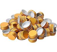 Lot de 50 petits capuchons filetés en aluminium de rechange étanches pour bouteilles en verre borosilicate (24 mm, B)