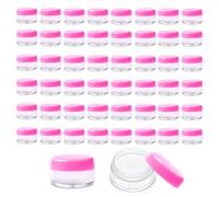 Lot de 50 petits pots à échantillons, 3 g avec couvercles, conteneurs vides pour baume à lèvres, mini récipients cosmétiques avec couvercles, récipients de voyage pour maquillage (rose rouge)