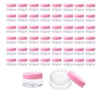 Lot de 50 petits pots à échantillons, 3 g avec couvercles, conteneurs vides pour baume à lèvres, mini récipients cosmétiques avec couvercles, conteneurs de voyage pour maquillage (rose)
