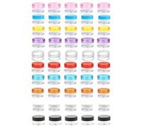 Lot de 50 petits pots à échantillons, 3 g avec couvercles, conteneurs vides pour baume à lèvres, mini récipients cosmétiques avec couvercles, conteneurs de voyage pour maquillage (mélange)
