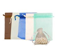 Lot de 50 petits sachets en organza de 9 x 12 cm avec cordon de serrage, sacs à bijoux, Saint-Valentin, mariage, anniversaire, Noël, bonbons, trophée cadeau