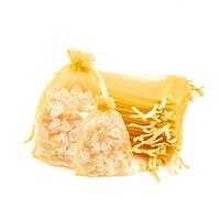 Lot de 50 petits sachets en organza dorés 7x9cm pour mariage, anniversaire, Noël, action de grâces, pochette cadeau en organza, pochette à bijoux