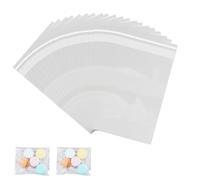 Lot de 50 petits sacs en cellophane transparents auto-scellants pour bonbons, biscuits, bijoux, cadeaux, biscuits (16 x 25 cm)