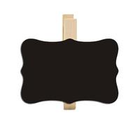 Lot de 50 petits tableaux noirs à clipser pour mémos, notes, étiquettes alimentaires, petit tableau à message en bois avec étiquettes et clips pour organisation de mariage