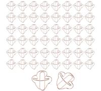 Lot de 50 Petits Trombones, Créatifs Trombones en Métal, Trombones Multicolores en Forme de Champignon, Trombone de Dessin Animé, Trombones pour La Papiers et Fournitures Bureau (Or Rose)