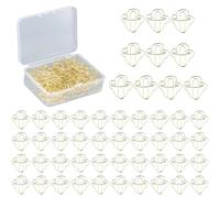 Lot de 50 Petits Trombones, Créatifs Trombones en Métal, Trombones Multicolores en Forme de Champignon, Trombone de Dessin Animé, Trombones pour La Papiers et Fournitures Bureau (Or)