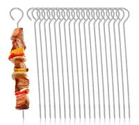 Lot de 50 Pic Brochette, Broche Kebab de 30 Cm, Brochette Réutilisables pour les Grillades, Brochettes à Shashlik en Acier Inoxydable et Brochettes à Fruits (50)