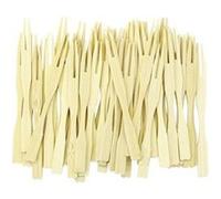 Lot de 50 pics à apéritif forme fourchette 8,5 cm Fackelmann Wood Edition Bois G