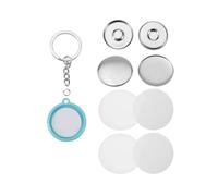 Lot de 50 pièces de badges porte-clés double face for fabrication de boutons, 25 mm, 32 mm, 37 mm, broches for porte-clés Polyvalent(Blue Bases,25mm)