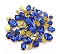 Lot de 50 Pierres Cristal différentes Formes, à Coudre ou Faire soi-même, la Main, en Vrac, for Sacs, Chaussures et vêtements(Light Blue)