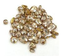 Lot de 50 Pierres Cristal différentes Formes, à Coudre ou Faire soi-même, la Main, en Vrac, for Sacs, Chaussures et vêtements(Champagne)