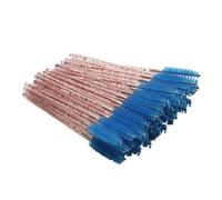 Lot de 50 pinceaux à cils exquis outils de maquillage Saint-Valentin doux sourcils pince à épiler prise en main facile pinceaux à sourcils tige rose/bleu