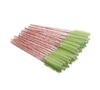 Lot de 50 pinceaux à cils exquis pour femme - Accessoires pour sourcils - Pince à épiler facile à prendre en main - Outil de retrait de faux sourcils - Tige rose/vert